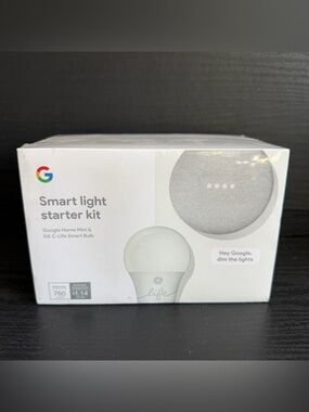 Google Smart Light Starter Kit : Google Home Mini & GE C-Life Bulb NEW SEALED
